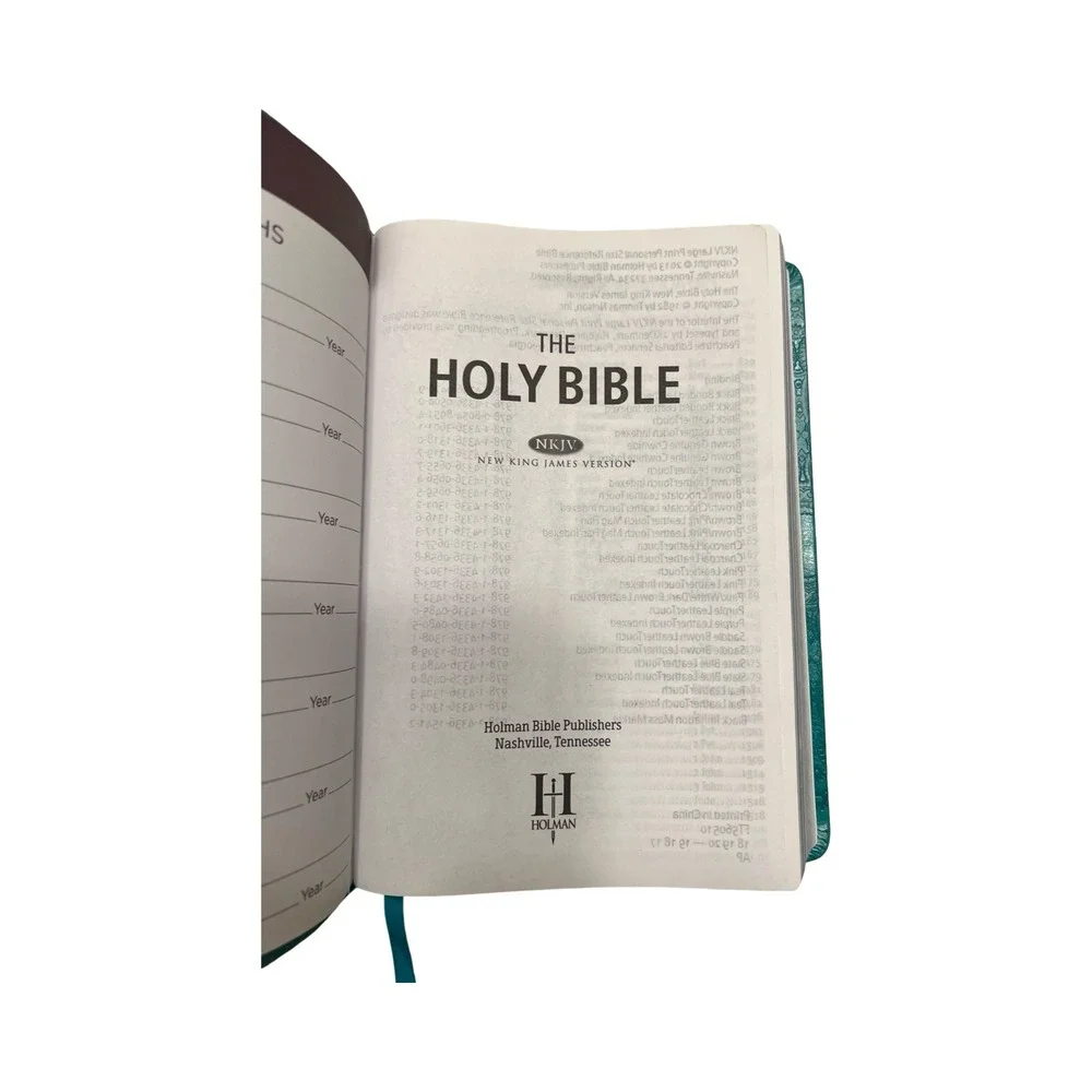 Holman NKJV Holy Bible Teal Paisley Mandala‎ Debossed Silver Gilt Edges